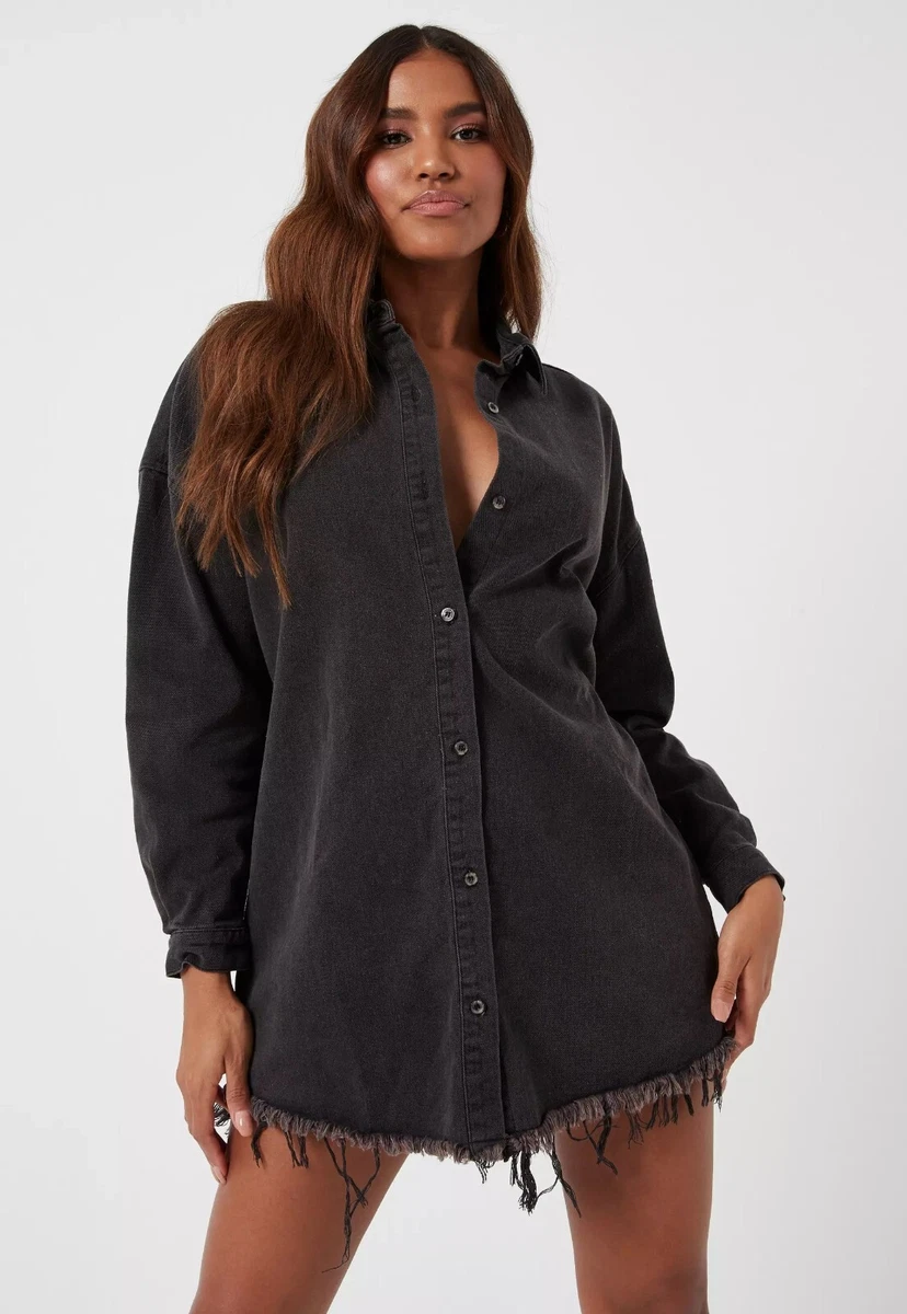 Denim shirt dress missguided hotsell