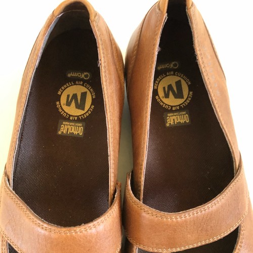 Merrell Womens 8.5 Saddle Mary Jane Loafer Shoe Brown Leather Casual Slip On - Picture 5 of 8