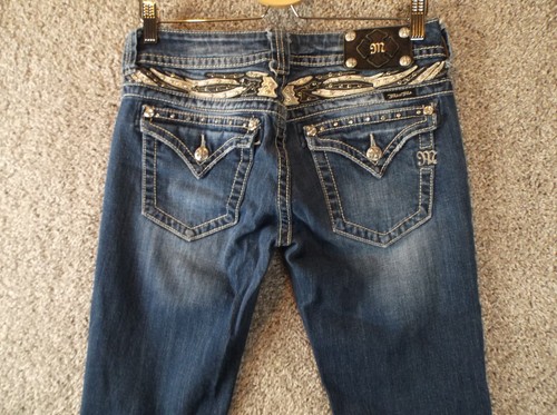 Pantalones de mezclilla Miss Me Bootcut JP5011b5V bolsillos bordados para mujer talla 29 - Imagen 6 de 8