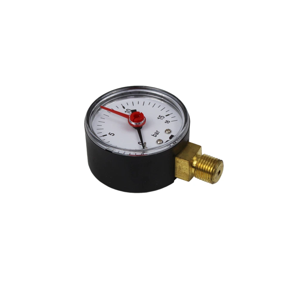 Manometer Druckluft Wasser 1/4" Anschluss 0-15 Bar Druckmesser DN50 senkrecht - Bild 2 von 2