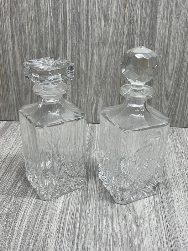 RCR Royal Crystal Rock "Opera" square liquor decanter & crystal whiskey decanter