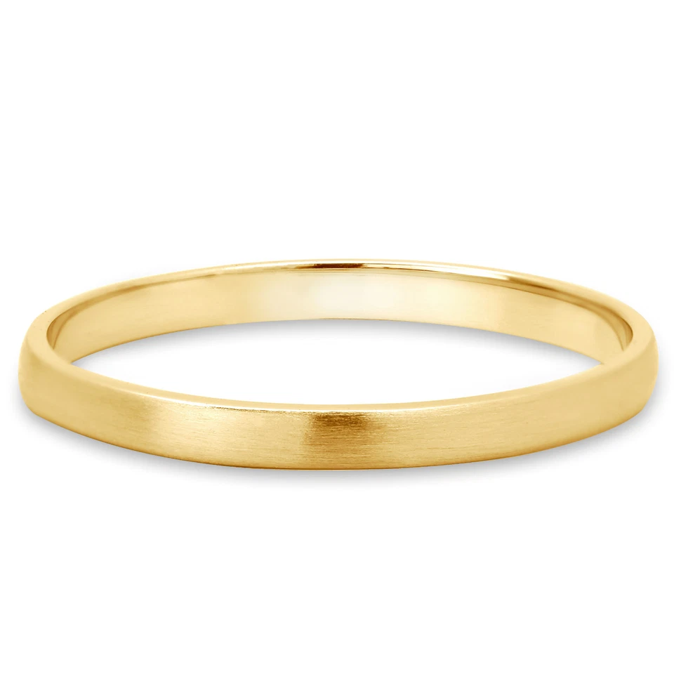 10K Yellow Gold 2mm 3mm 4mm 5mm Brush Comfort Finish Fit Wedding Band Ring - Image 3 of 4
