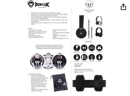 Popclick 2 One Pro Headphone  - Bild 6 von 7