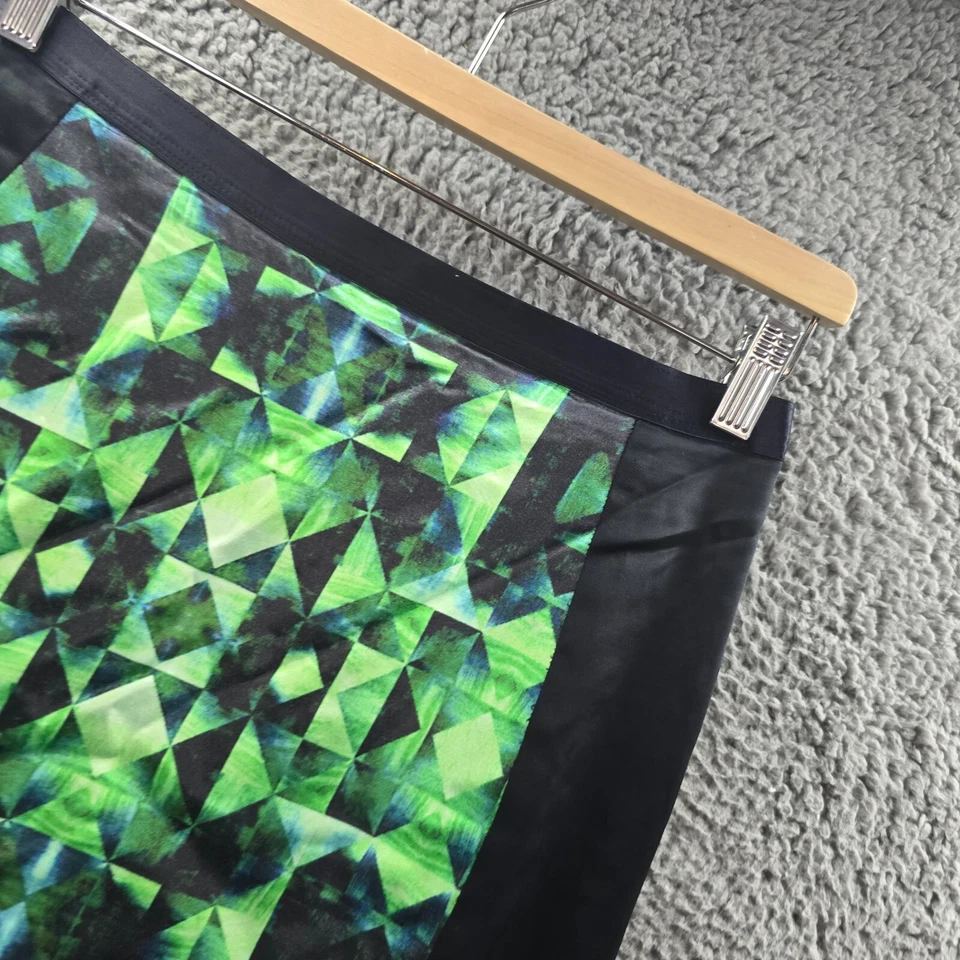 Vintage Veronika Maine Womens Pencil Skirt Size 10 Black Green Satin Knee Length - Image 3 of 4