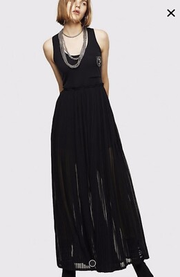 Diesel Woman's Maxi Black Mid Long dress Size S Brand New. | eBay