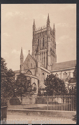 Worcestershire Postkarte - Worcester Kathedrale, Südtransept und Turm 9656