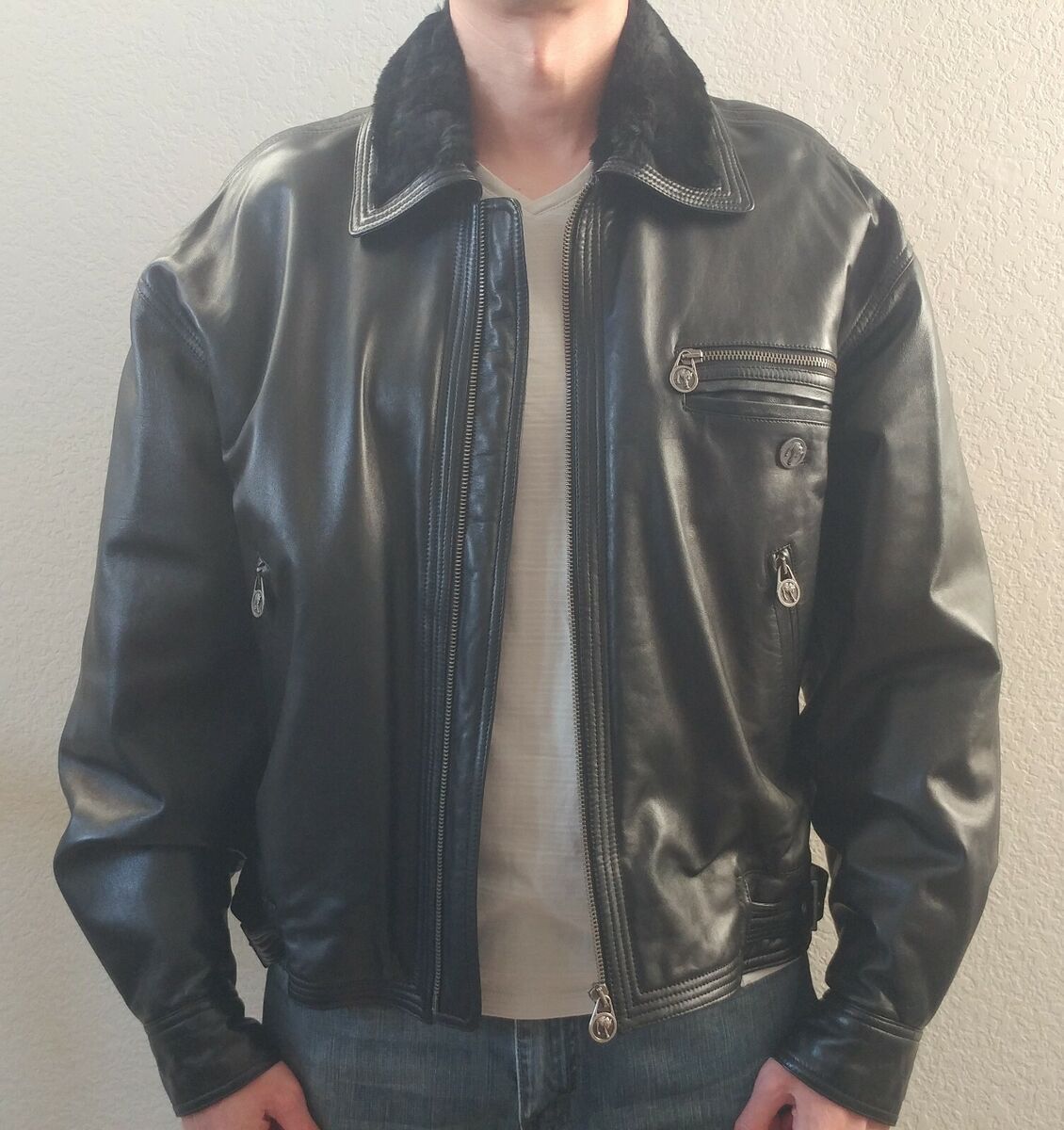 Gianni Versace Versus Vintage Leather Jacket | eBay Gianni Versace Versus Vintage Leather Jacket | eBay
