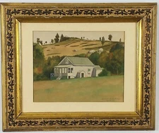 Vintage Original 1931 Watercolor Landscape Painting by George A. Dubois Listed
