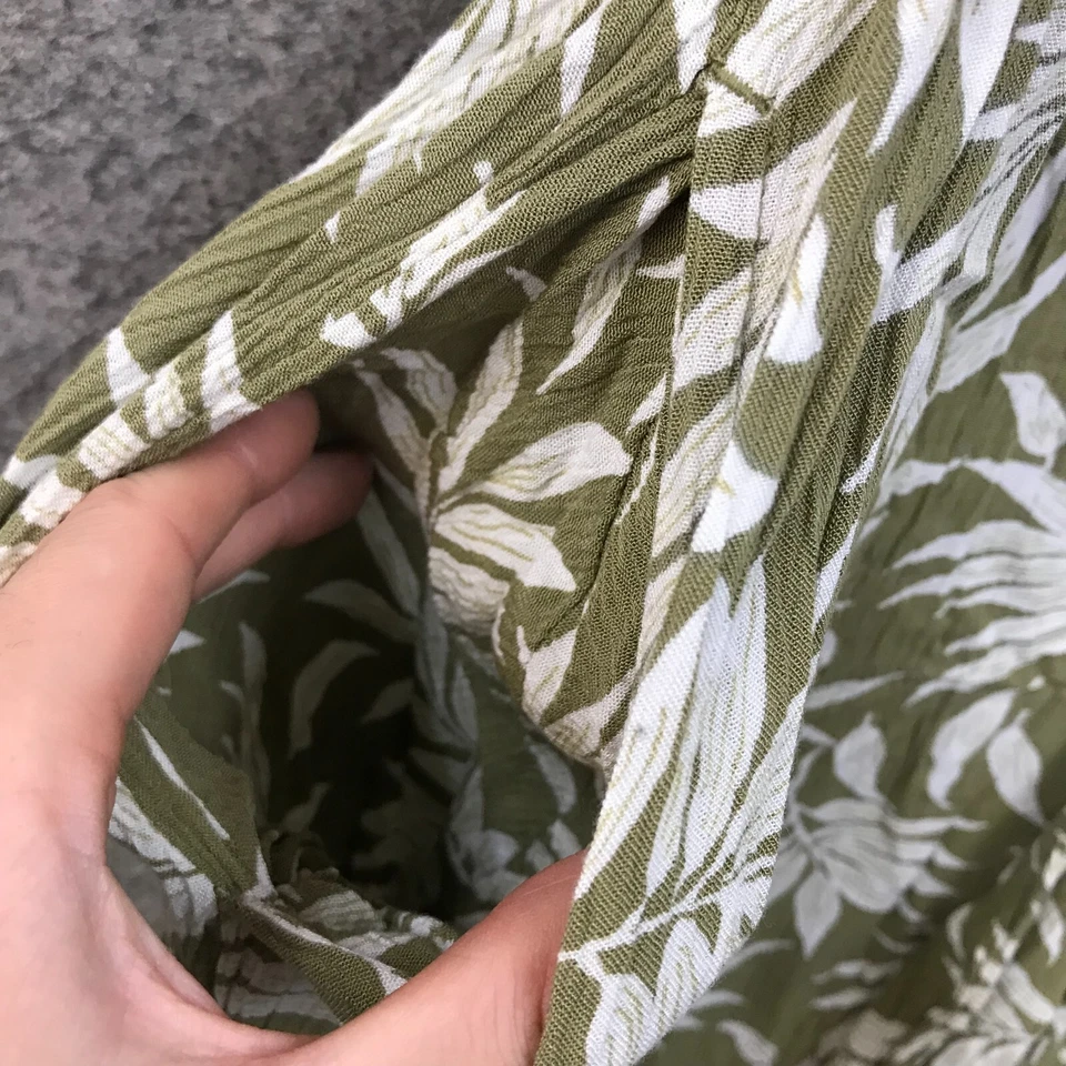 Mono Billabong Mujer 8 Verde Floral Pierna Ancha Bolsillos Cinturón Sin Mangas 12931 Foto 4 de 4