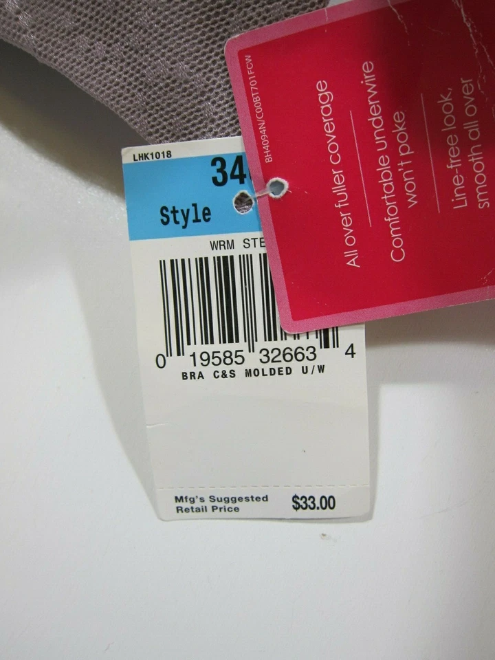 NWT Barely There No Slip Fit Purple Padded Molded Underwire Fuller Coverage 34C - Image 4 of 4