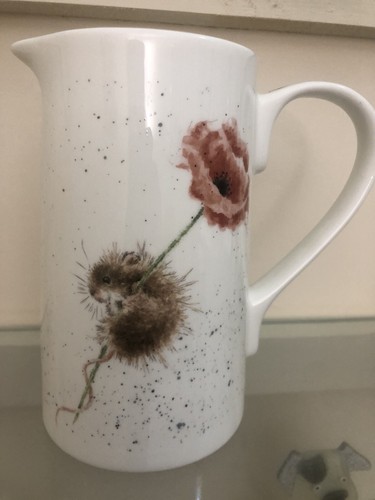 WRENDALE HANNAH DALE POPPY MOUSE JUG 2 PINT JUG BNWOT LARGE ROYAL WORCESTER 7''