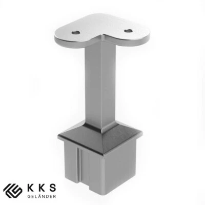 KKS GELÄNDER Eck-Rohrstütze 90° für Vierkantrohr 40 x 40 x 2,0 mm / gerader Anschluss V4A