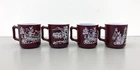 Vintage Anchor Hocking Native American Indian Glass Cups - Lot (4)