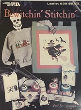 Vintage Leisure Arts #635 BEWITCHIN' STITCHIN' Cross-Stitch Patterns 1988 USA