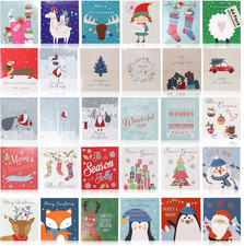 64 Pcs Christmas Greeting Card Assortment with Envelopes Happy Holiday Cards