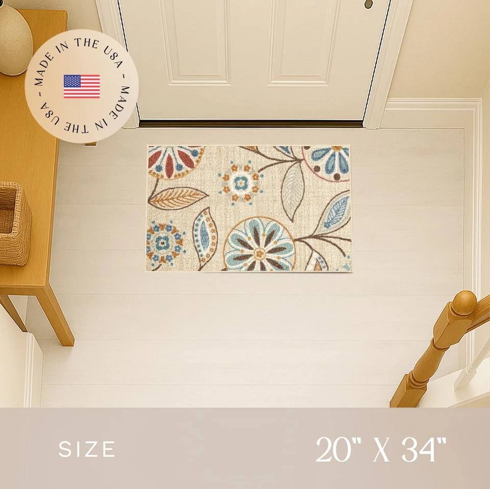 Reggie Floral Kitchen Rug - Made in USA - Washable, Non Slip Indoor Carpet fo... - Image 3 of 4