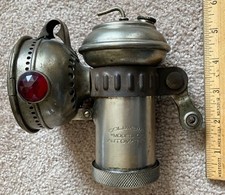 Antique Hine-Watt Columbia C Automatic Carbide Bicycle Lamp Lantern 1900 Patent