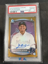 Psa 10 2025 Bowman Chrome Kevin Defrank True Gold Refractor Auto /50 Gem Mint
