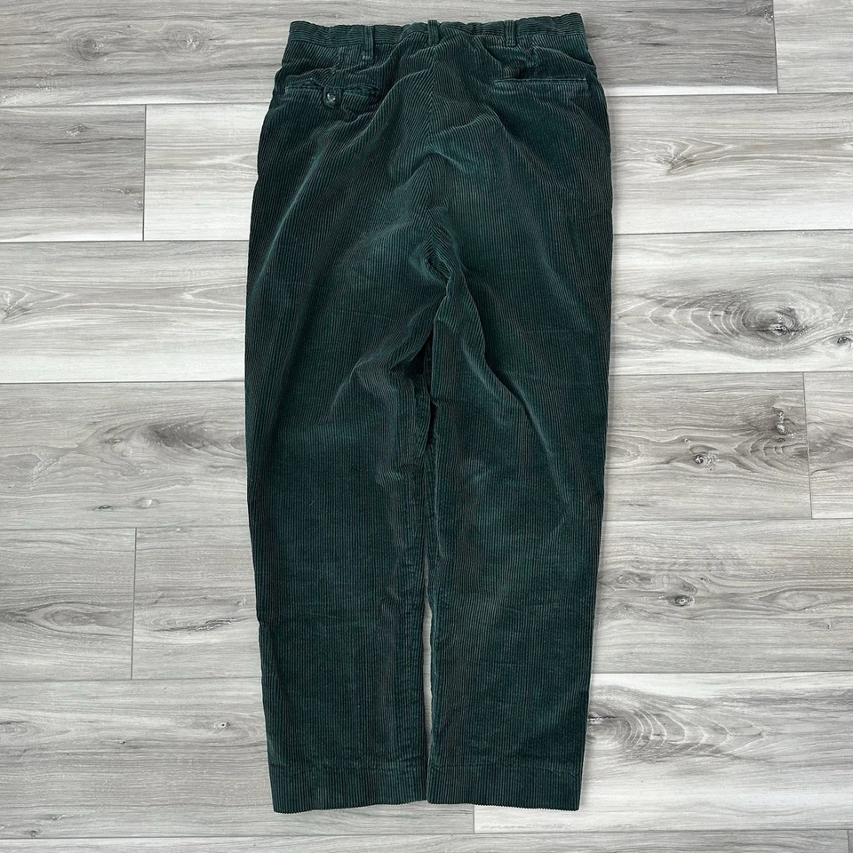 Pantalones de pana verde vintage años 30 40 para hombre cremallera garra 30x27 verde bosque Foto 4 de 4