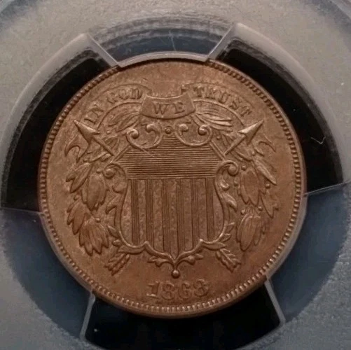 1868 2 Cent Piece PCGS MS63BN - Image 2 of 4