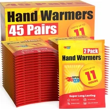 Hand Warmers - Up to 11 Hours of Heat, Super Long Lasting - 45 Pairs, white 