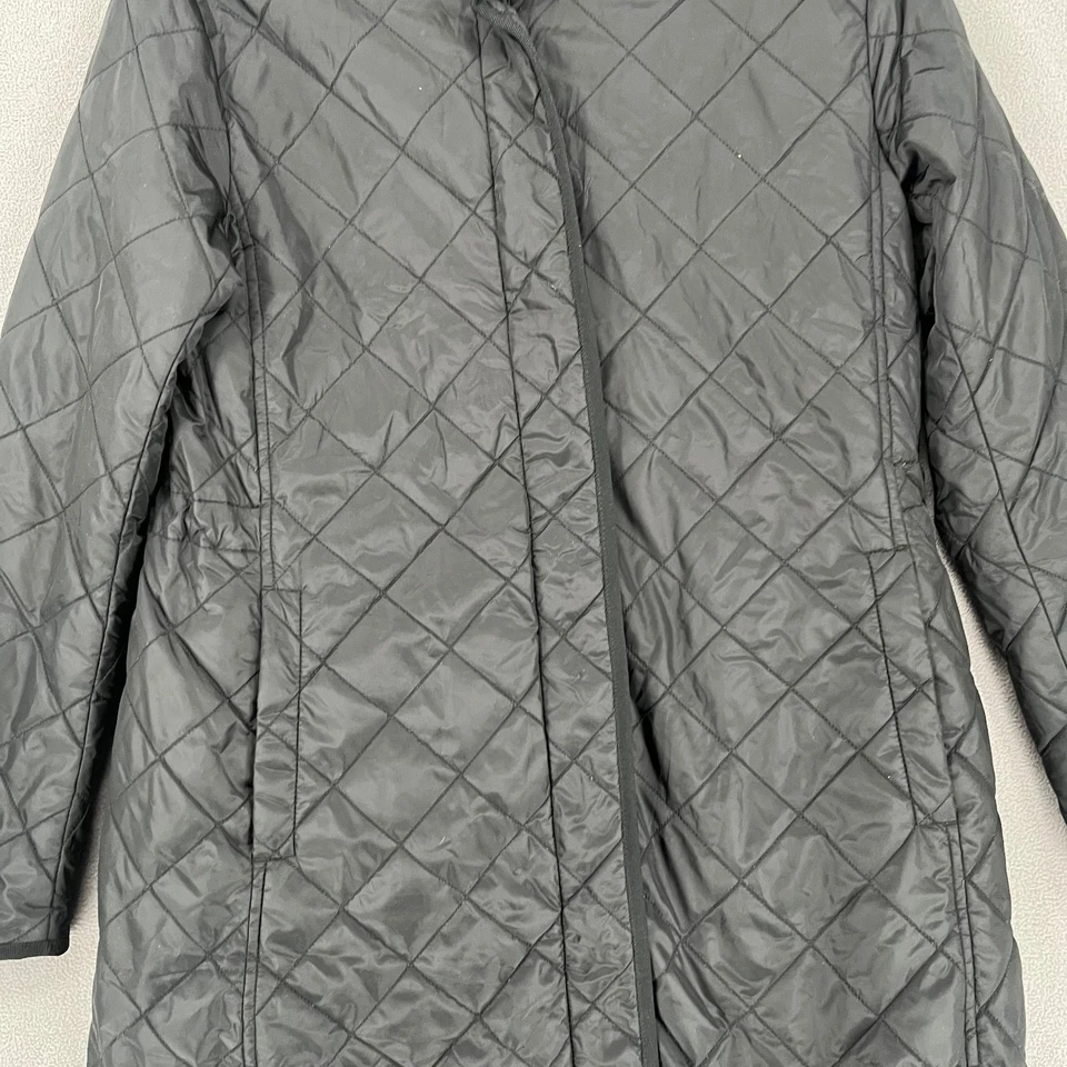 Chaqueta Uniqlo Mujer Mediana Negra Longline Acolchada Abrigo Capucha Forrada de Vellón Foto 3 de 4