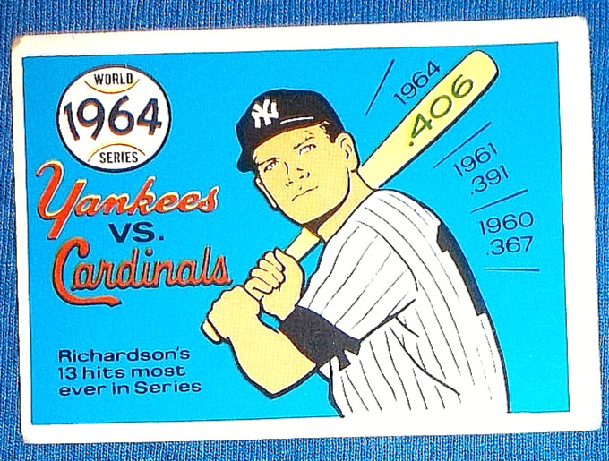 1970 FLEER R. G. Laughlin 1964 WORLD SERIES Yankees Cardinals BOBBY RICHARDSON