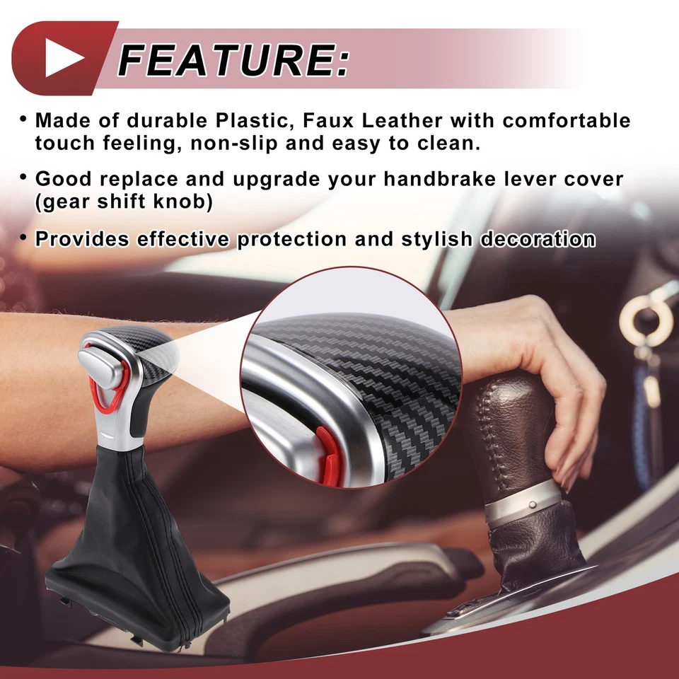 Automatic Gear Shift Knob with Cover for Audi A4 allroad 2013-2014 Plastic Black - Image 3 of 4