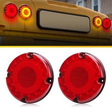 Red Amber 7inch Round Led Trailer Truck Bus Tail Light Stop Turn Signal Brake