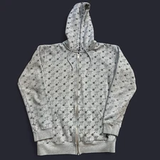 Famous Stars And Stripes Monogram Full Zip Hoodie Size Medium Y2K Skate 