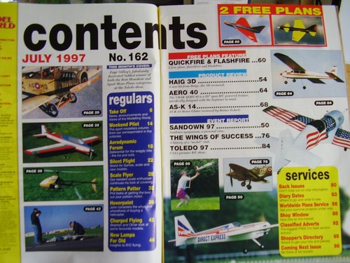 RADIO CONTROL MODEL WORLD MODEL AIRCRAFT MAG JULY 1997 FLASHFIRE & QUICKFIRE - Imagen 2 de 5
