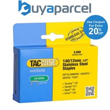 Tacwise 1220 140 Series 12mm Staples Stainless Steel - 2000 Pack - Type T50 G 0.0055 per staple