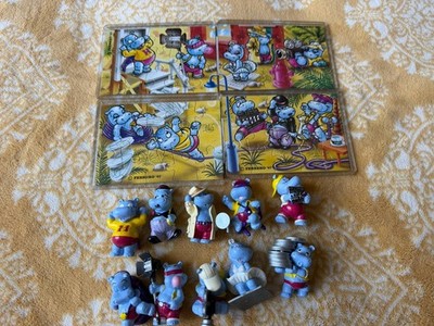 Kinder Surprise Set Happy Hollywood Hippos 1997 W/ Puzzles Ferrero Vintage
