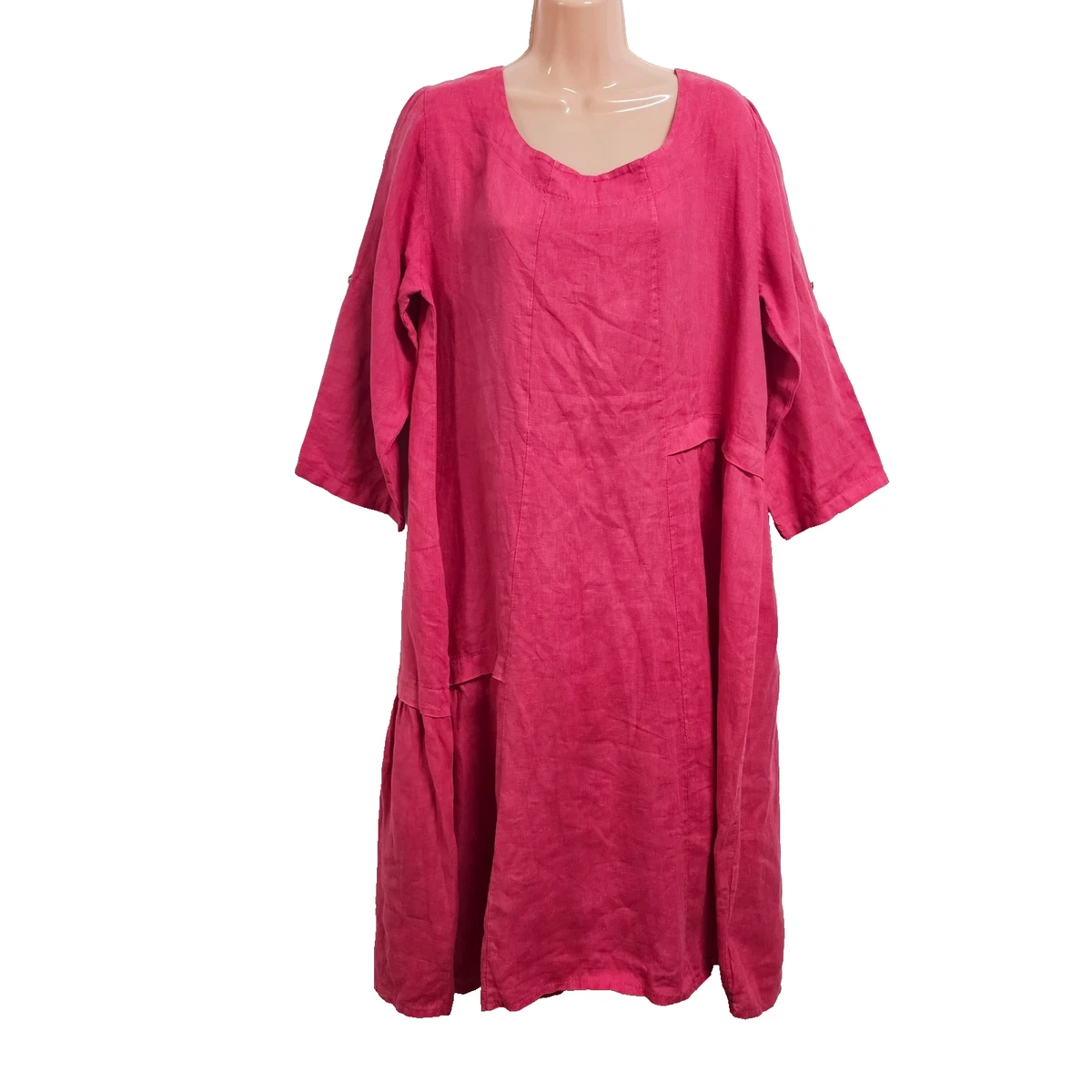 chinese dress ladies Linen 3/4 Sleeve Dress, S/M main image 0