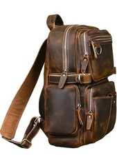 Handmade Leather Backpack Vintage Rustic With Multiple Pockets for Men & Women