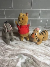 Winnie The Pooh Tigger Eyeore GUND 1966 Sawdust Japan Disney Plush Stuffed Toy