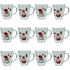 Teegläser Glühweinbecher Trinkgläser mit Henkel Weihnachten 300 ml 12 Stück