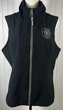 NOEL ASMAR Equestrian Riding Vest Back Gusset BLACK Women's Zip Up - SIZE LARGE