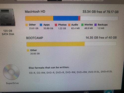 MacBook Pro 13" Core2Duo 2.40GHz,4GB, 120GB HDD, HighSierra+Win7-No1 (Mo: 7,1) - Picture 8 of 20