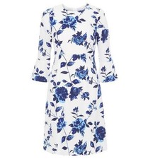 Hobbs London Safia Ivory Blue/White Dress *FREEPOST* Size UK12