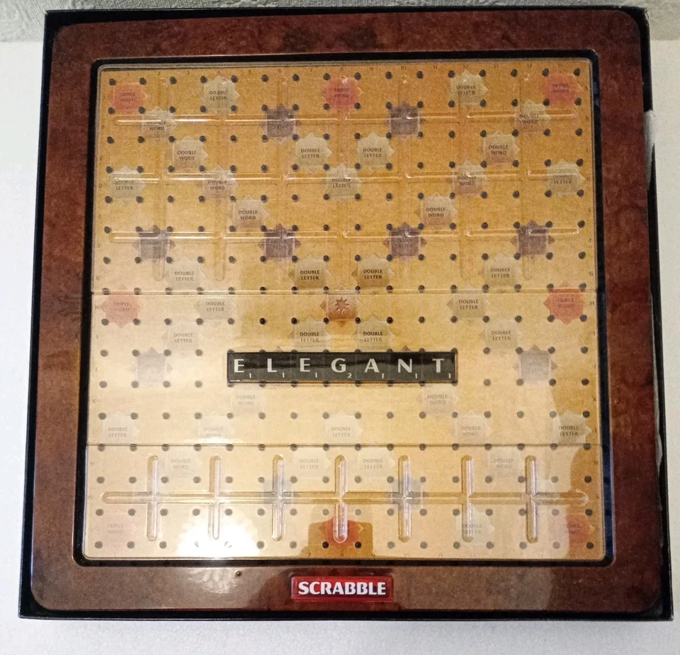 Scrabble Deluxe Word Game ~ Mattel 2009 ~ Box Opened Game Never Used  - Image 2 of 4