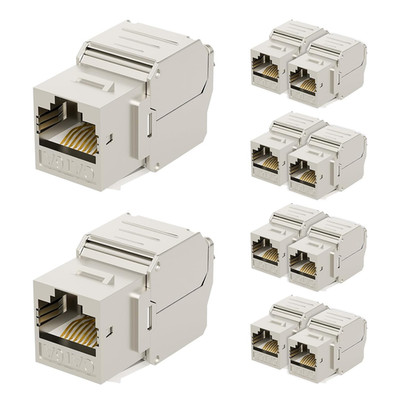 Iwillink 10Gbps Shielded Cat6A Keystone Jack, 180 Degree Toolless Zinc-Alloy Hou