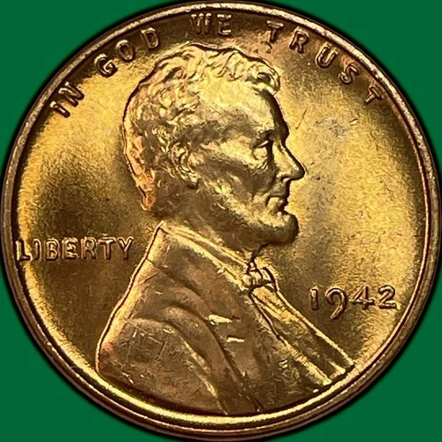 1942 Lincoln Wheat Cent Brilliant Uncirculated BU Coin #37649