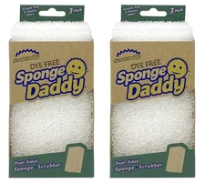 Sponge Daddy Dye Free Utility Sponges 3 Pack Set of 2 Total 6 Sponges