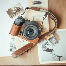 For Canon EOS R7 Camera Bag Protection Dock Case Base Leather Cover Shell black