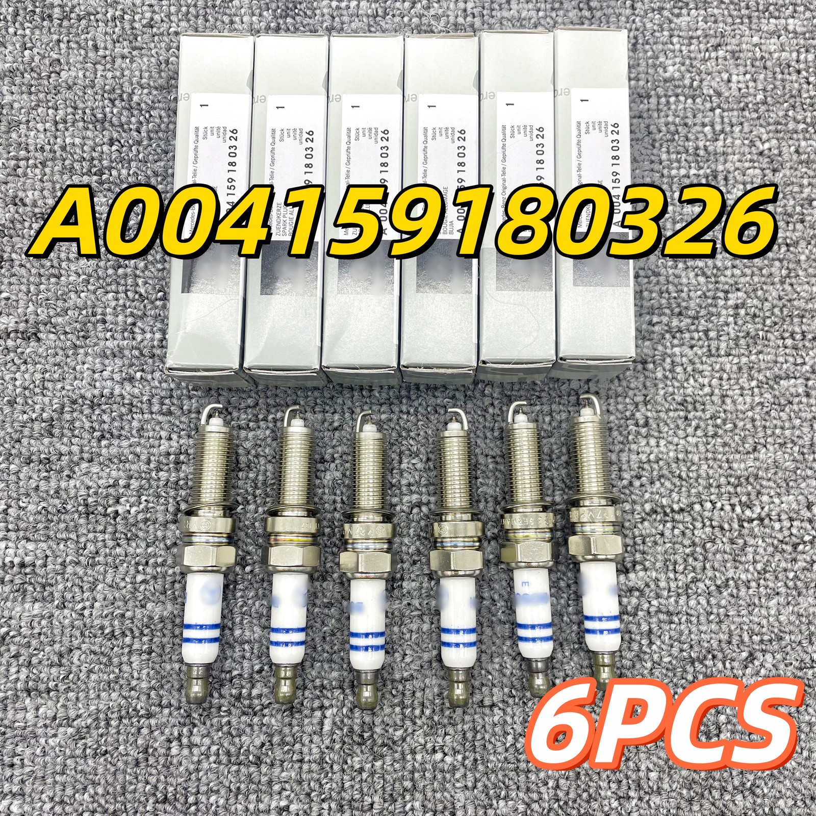 6PCS A004159180326 New Platinum Spark Plugs YR7MPP33 For Mercedes Benz