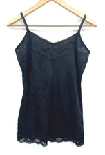 VTG Y2K Whimsigoth Babydoll Lace Trim Top XL Cami Tank Fairy Layering Stretch