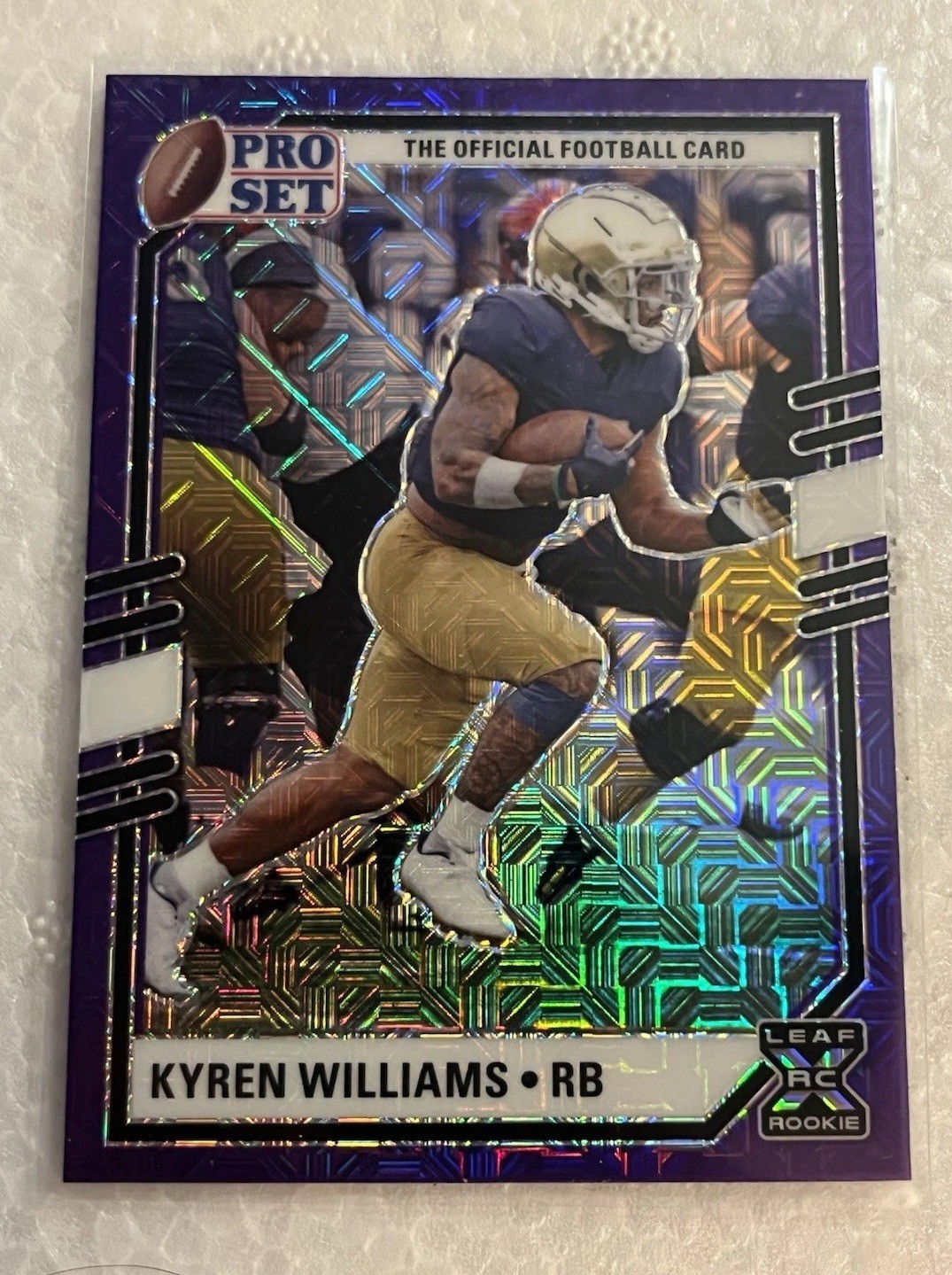 Kyren Williams Leaf Pro Set Draft Metal #KW1 Purple Mojo