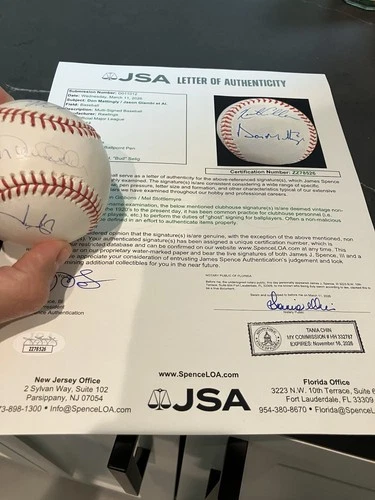 Derek Jeter Don Mattingly JSA Signed Baseball
