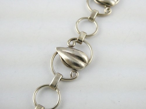 Collar de eslabones vintage con diseño de hojas de plata esterlina 18,2 g 14 pulgadas de largo - Imagen 6 de 22